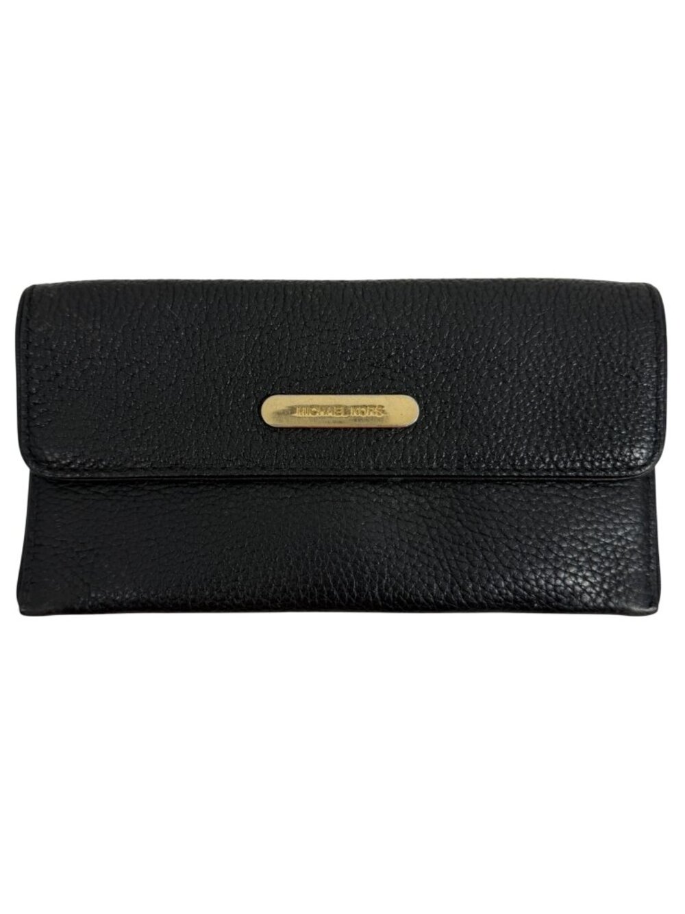 Michael Kors Bi-fold Black Leather Credit Card Bills Wallet Clutch, Snap Closure